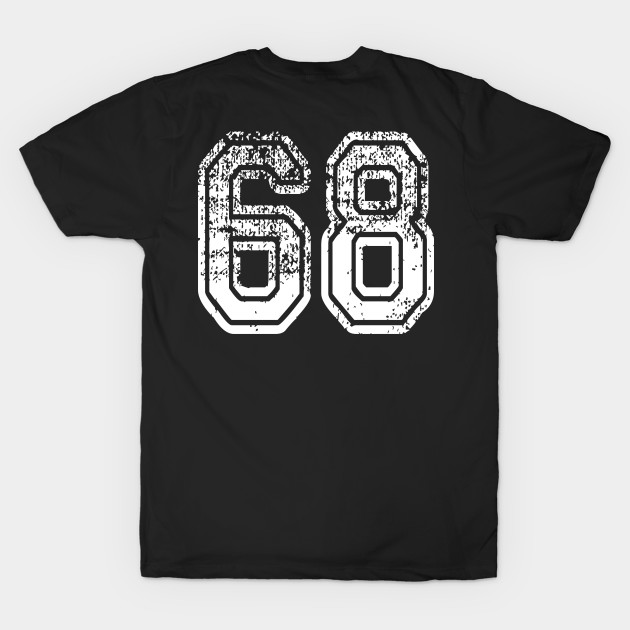 Number 68 Grungy in white by Sterling